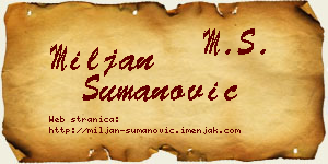 Miljan Šumanović vizit kartica